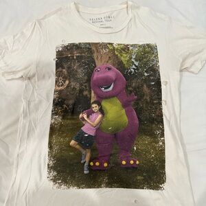 Rare Distressed Selena Gomez & Barney Revival Tour Tshirt